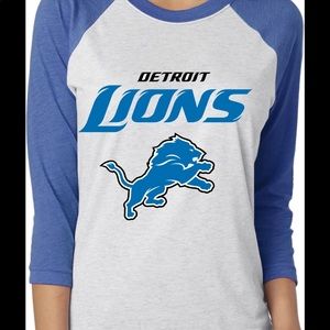 Detroit Lions unisex raglan tshirt shirt tee